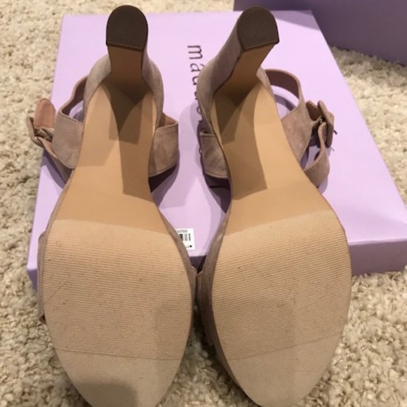 Steve Madden Brand New Suede High Heel Open Toe Platforms Size 10 - Picture 5 of 5